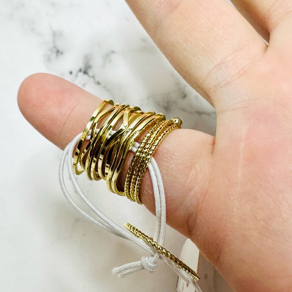 NEW! Jules Smith 14k Yellow Gold Plated Layered Stacking Ring Set - Picture 8 of 16